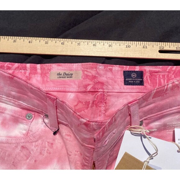 AG Adriano Goldschmied Daisy Low Rise Pink Tie Dye Women's‎ Shorts 28 NWT - Picture 4 of 5